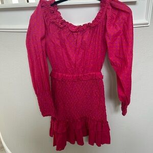 Elegant Pink Long Sleeve Dress